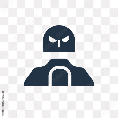 Militar man with protection equipment vector icon isolated on transparent background, Militar man with protection equipment  transparency concept can be used web and mobile photo