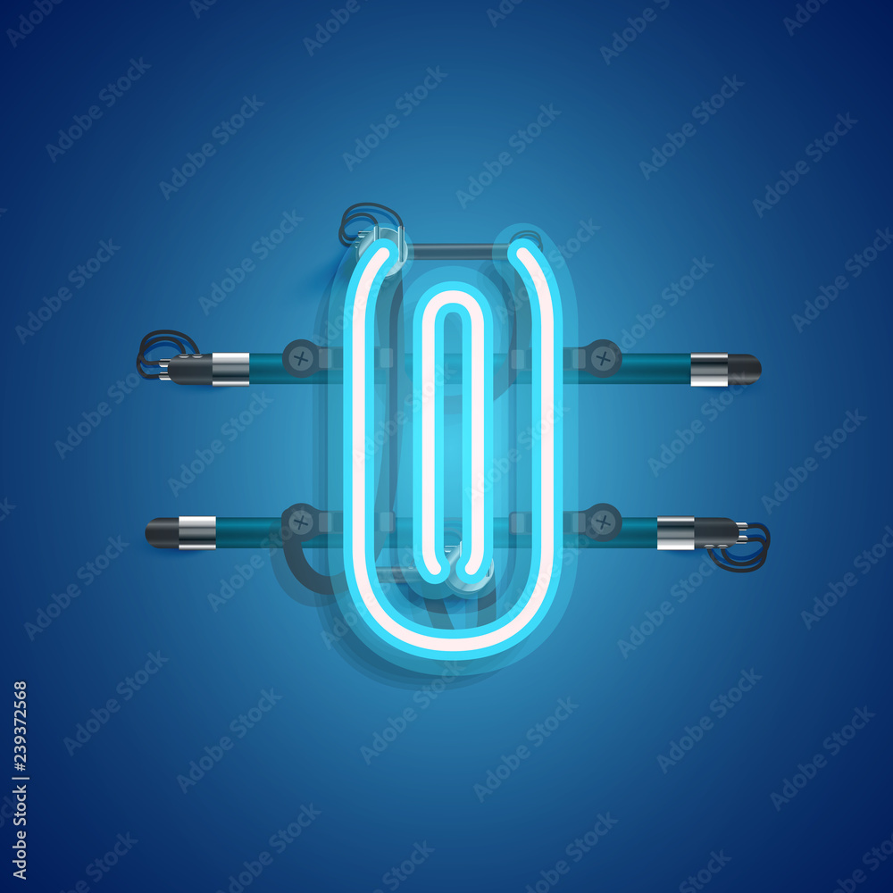 Realistic neon character with wires and console, vector illustration Realistic neon character with wires and console, vector illustration
