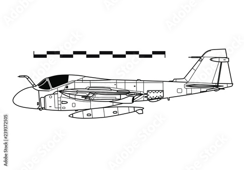 Grumman A-6 INTRUDER. Outline drawing