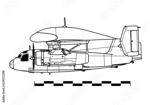 Grumman E-1 TRACER. Outline drawing