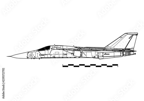 General Dynamics F-111. Outline drawing © Alex
