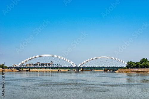 Novi Sad, Serbia - May 27, 2018: Zezelj bridge over Danube in Novi Sad © nedomacki
