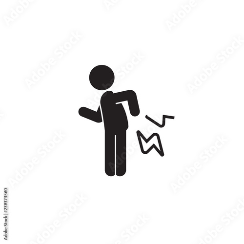 Rheumatoid arthritis black vector concept icon. Rheumatoid arthritis flat illustration, sign, symbol
