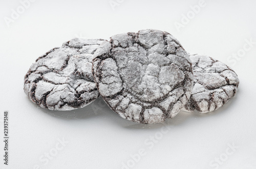 beautiful cookies on a light background. Healthy breakfast. Free space for text.