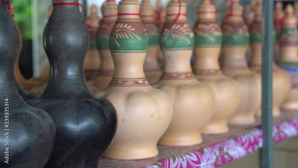 Handmade traditional craft known as 'labu sayong' normally used as gift ...