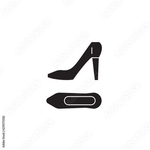 Stilettos black vector concept icon. Stilettos flat illustration, sign, symbol