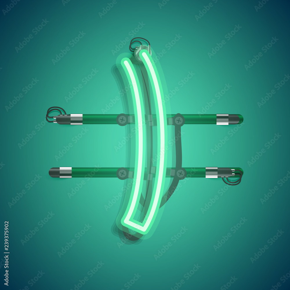 Realistic neon character with wires and console, vector illustration Realistic neon character with wires and console, vector illustration