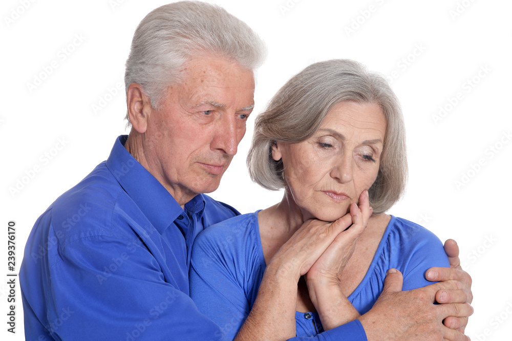 Portrait of a happy senior couple on white background Portrait of a happy senior couple on white background