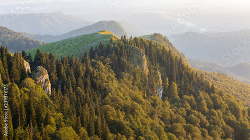 The wild landscape from Buila Vanturarita national park in Romania photo