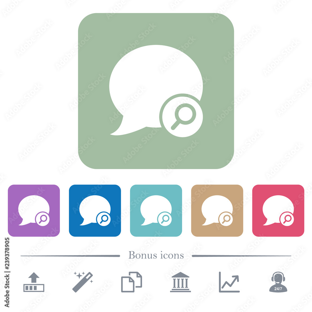 Find blog comment flat icons on color rounded square backgrounds Find blog comment flat icons on color rounded square backgrounds
