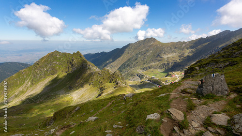 The steep Fagaras mountains in Romania on a sunny summer day