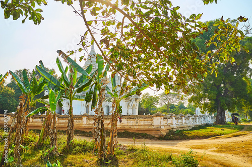 Tropic greenery around Desada Taya Pagoda, Ava, Myanmar photo