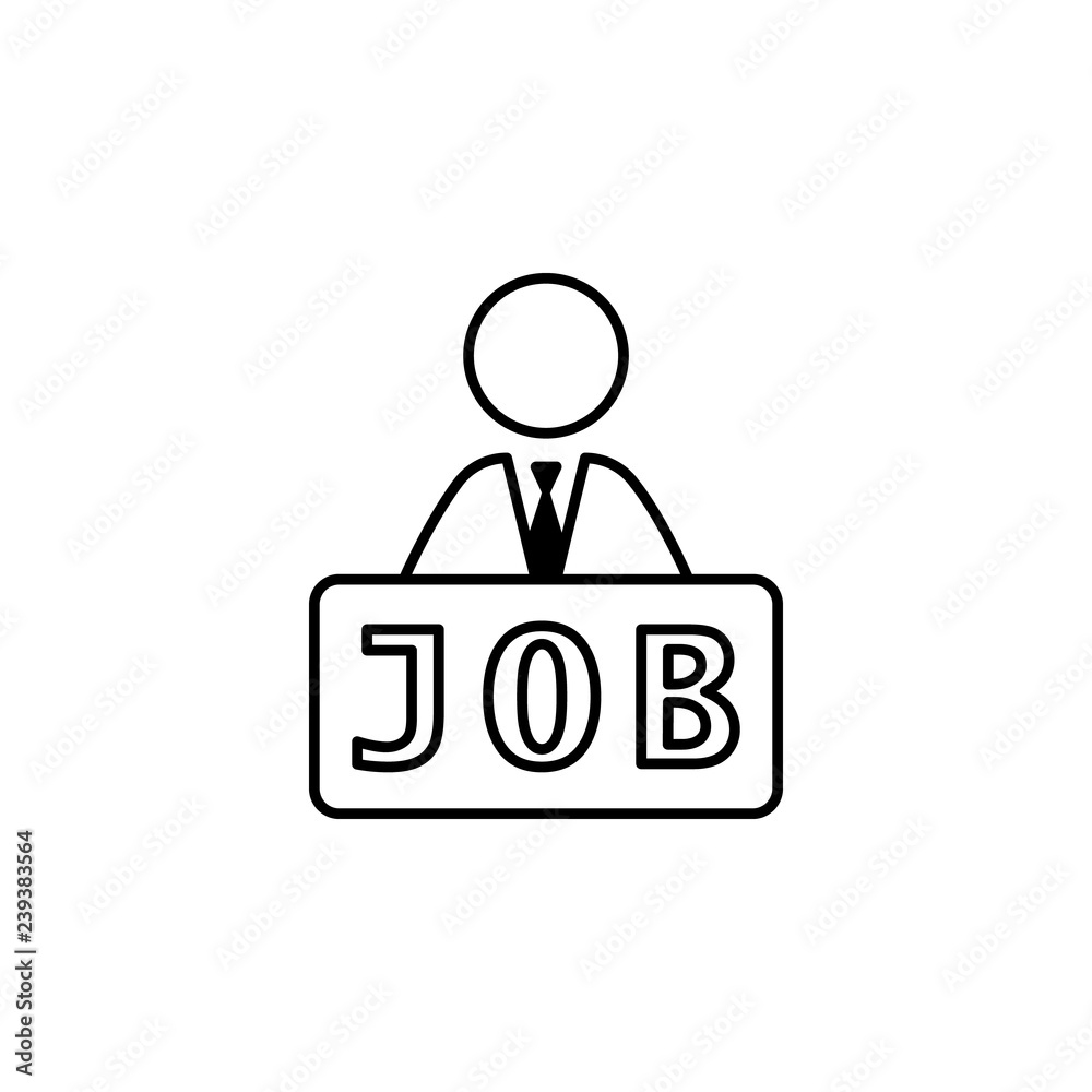 Job, vacancy, worker icon on white background. Can be used for web, logo, mobile app, UI, UX Job, vacancy, worker icon on white background. Can be used for web, logo, mobile app, UI, UX