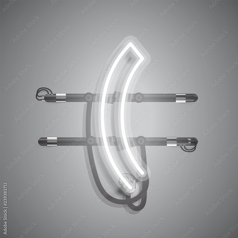 Realistic neon character with wires and console, vector illustration Realistic neon character with wires and console, vector illustration
