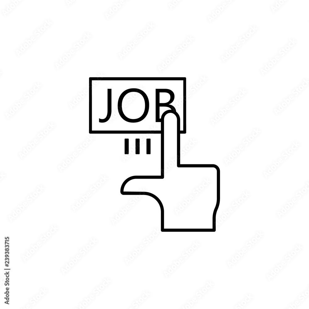 Click, hand, job icon on white background. Can be used for web, logo, mobile app, UI, UX Click, hand, job icon on white background. Can be used for web, logo, mobile app, UI, UX