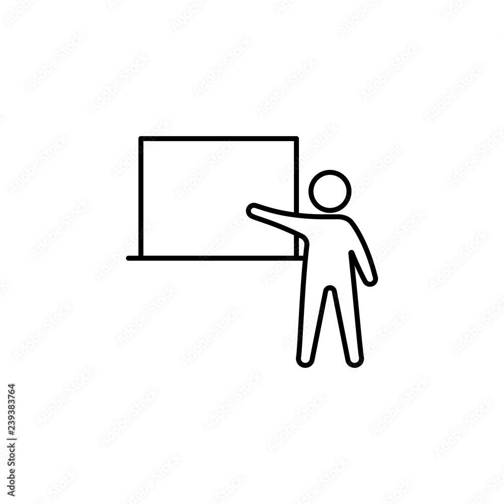 Presentation, businessman icon on white background. Can be used for web, logo, mobile app, UI, UX Presentation, businessman icon on white background. Can be used for web, logo, mobile app, UI, UX