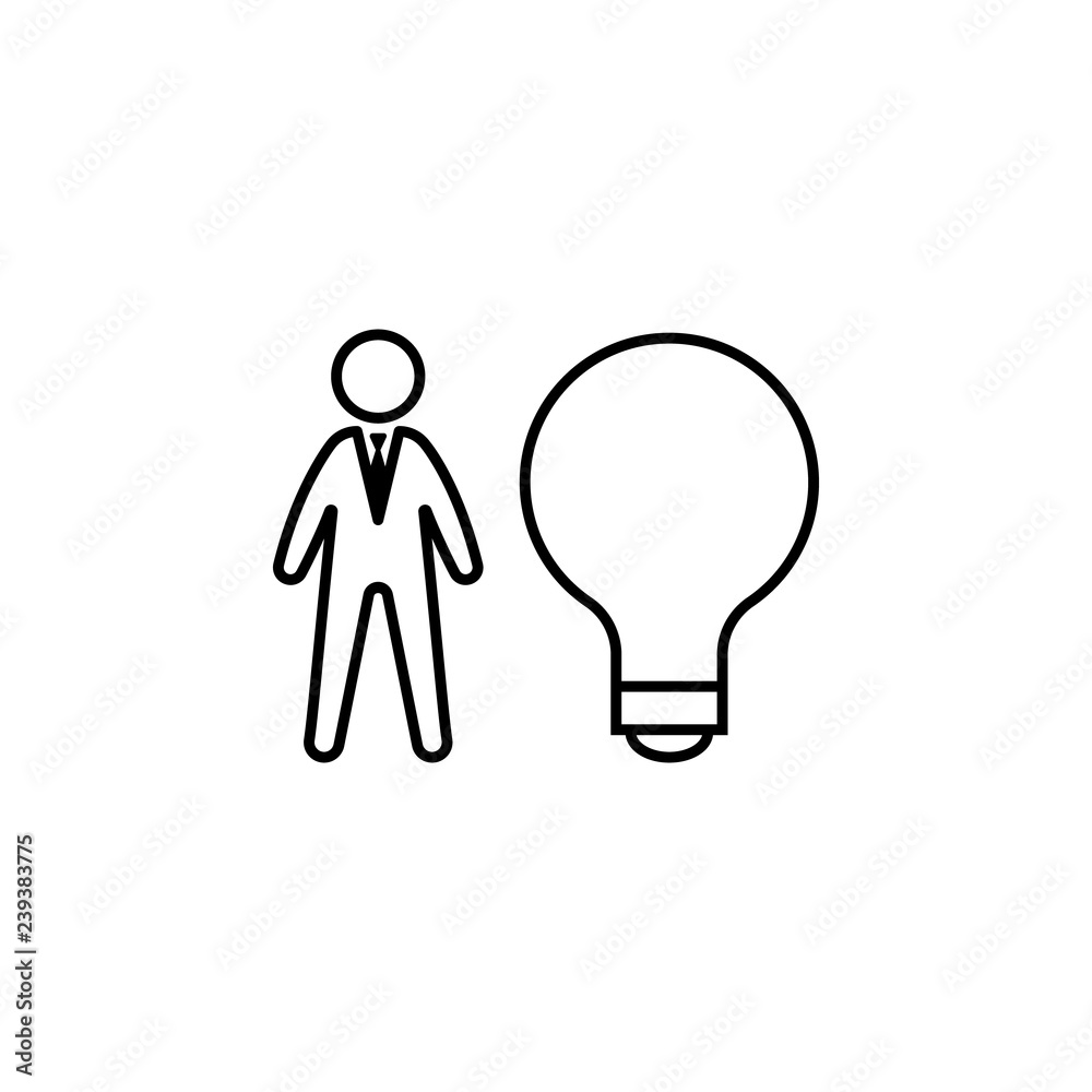 Bulb, idea, worker icon on white background. Can be used for web, logo, mobile app, UI, UX Bulb, idea, worker icon on white background. Can be used for web, logo, mobile app, UI, UX