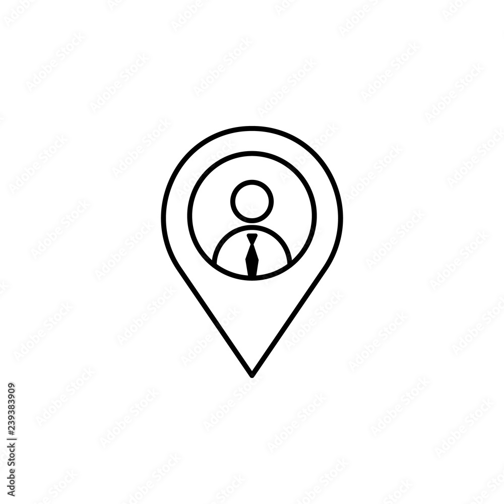 Location, worker, pin icon on white background. Can be used for web, logo, mobile app, UI, UX Location, worker, pin icon on white background. Can be used for web, logo, mobile app, UI, UX