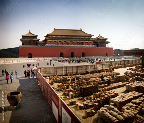 Oriental building and roofing tiles. photo