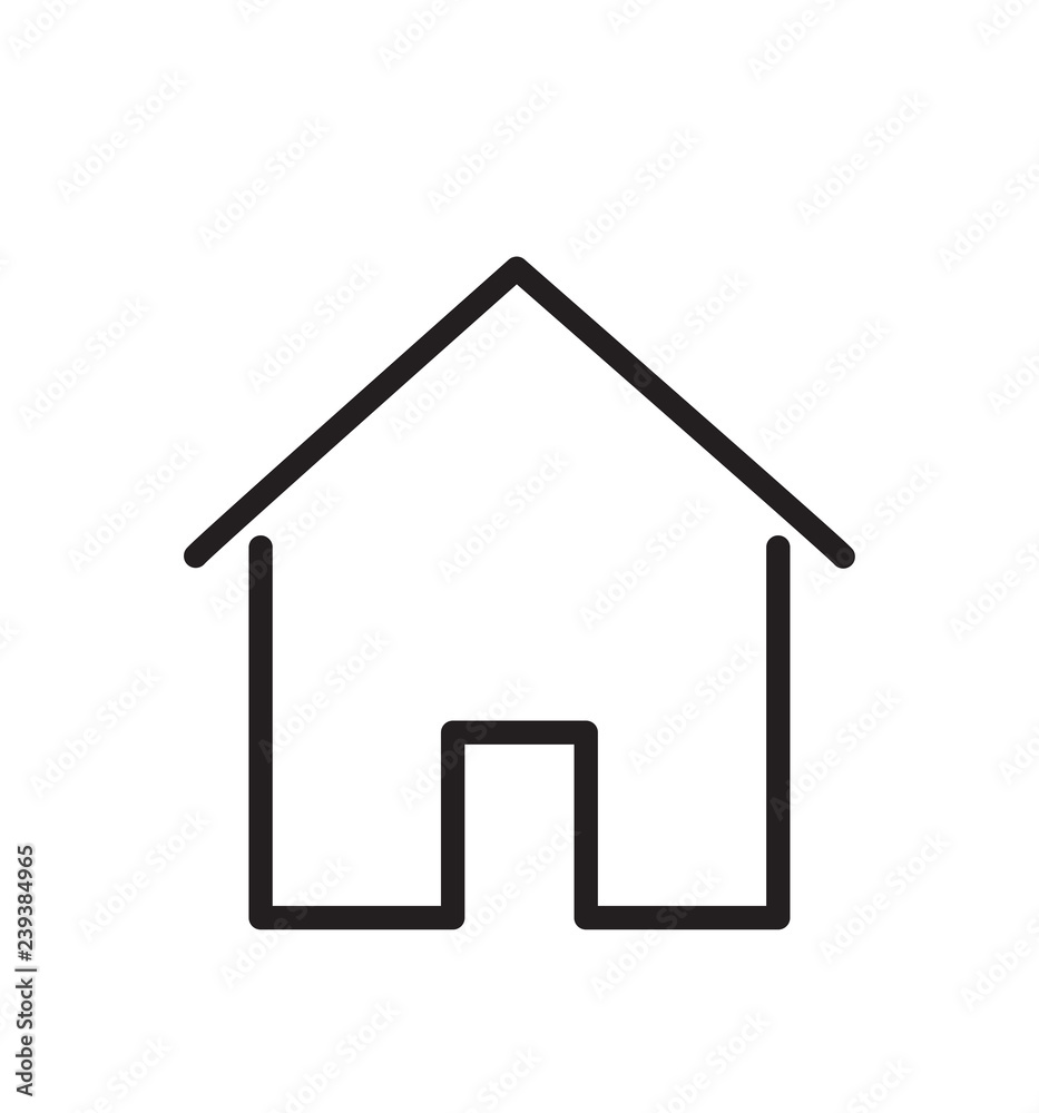 Line home icon flat symbol black flat symbol vector illustration isolated on white background Line home icon flat symbol black flat symbol vector illustration isolated on white background