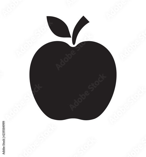 Apple black isolated icon vector illustration isolated on white 