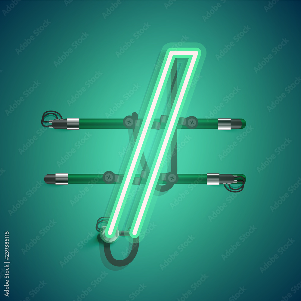 Realistic neon character with wires and console, vector illustration Realistic neon character with wires and console, vector illustration