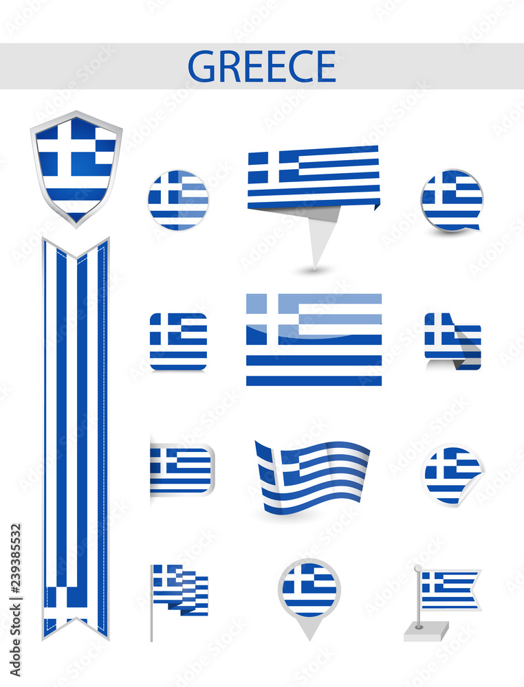 Obraz premium Greece Flag Collection