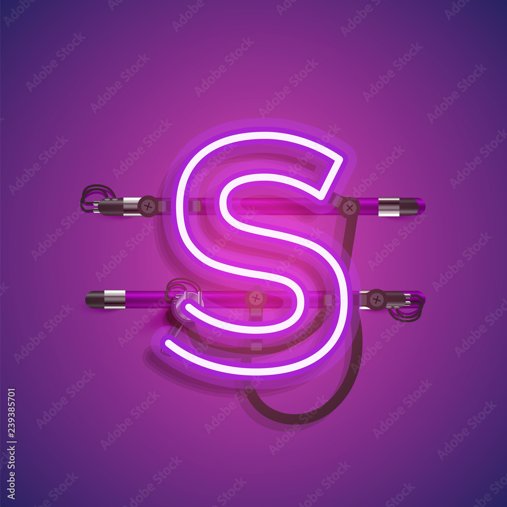 Realistic neon character with wires and console, vector illustration Realistic neon character with wires and console, vector illustration