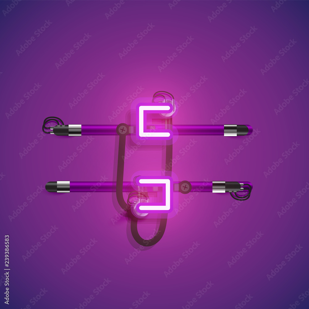 Realistic neon character with wires and console, vector illustration Realistic neon character with wires and console, vector illustration