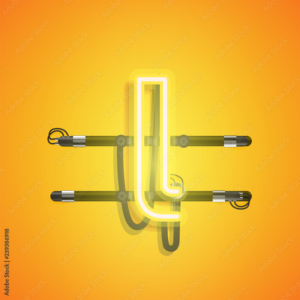 Realistic neon character with wires and console, vector illustration Realistic neon character with wires and console, vector illustration