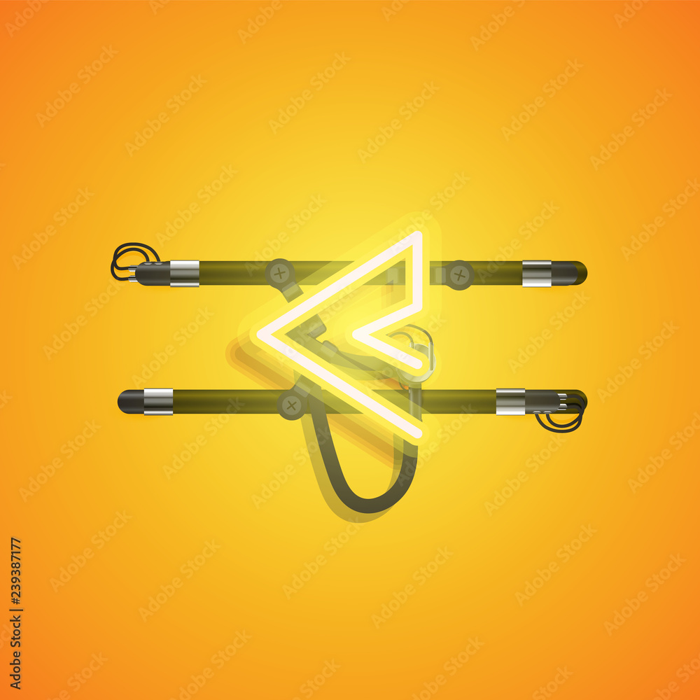 Realistic neon character with wires and console, vector illustration Realistic neon character with wires and console, vector illustration