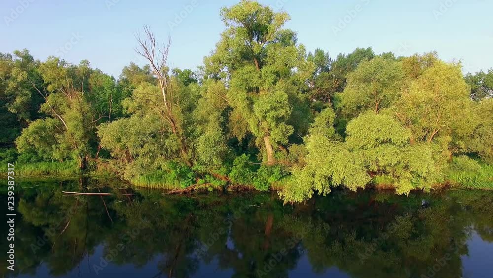 flight along the riverbank, moving near the trees on the bank of the river, boat on the river, fishermans on the boat on the river flight along the riverbank, moving near the trees on the bank of the river, boat on the river, fishermans on the boat on the river