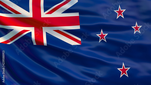 New Zealand flag. 3D Illustration