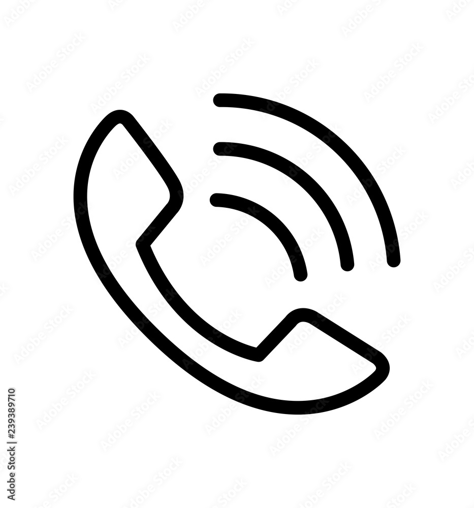 Call line icon vector flat isolated on white background Call line icon vector flat isolated on white background