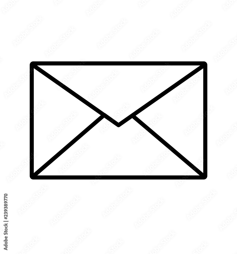 Outline email icon mail envelope icon vector isolated on white Outline email icon mail envelope icon vector isolated on white