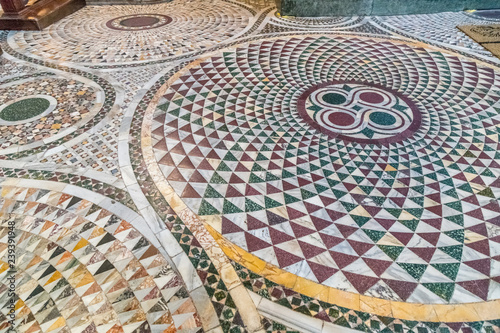 View of the floor at the Basilica di Santa Maria della Salute, Venice