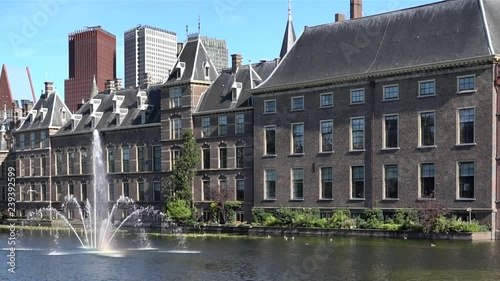 Binnenhof complex, the world's oldest House of Parliament still in use. Built in the 13th century . The Hague, the Netherlands. photo