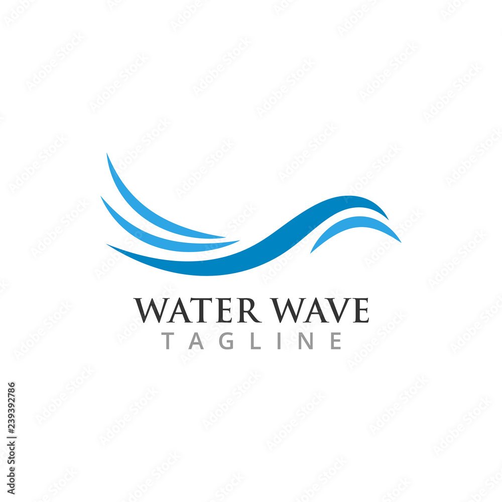 Water wave graphic design template vector