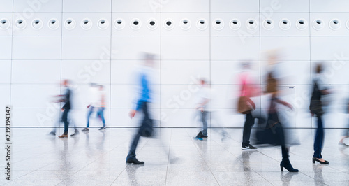 Obraz na plátně blurred business people at a trade fair