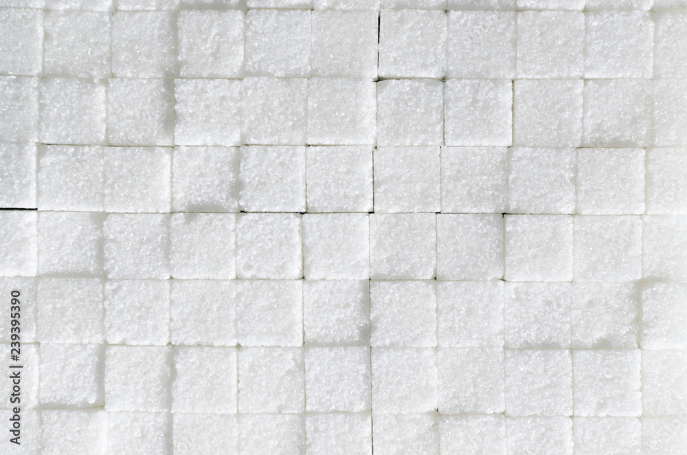 Fototapeta premium Background of refined sugar cubes.