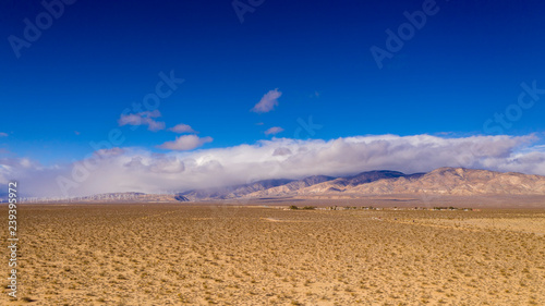 desert field and blue sky
