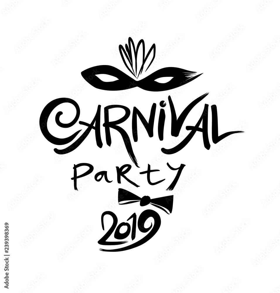 Carnival party 2019. Title with Mask. Carnival party 2019. Title with Mask.