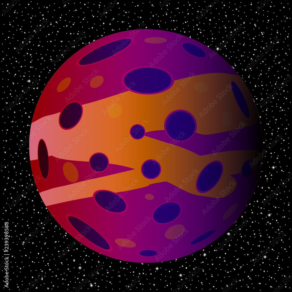 Obraz premium Planet and starry sky.