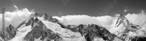 Panorama of snowy covered mountain peaks © BSANI