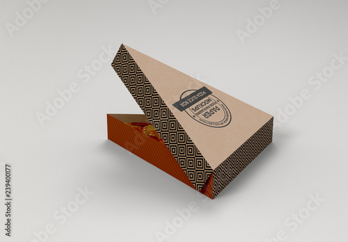 Modello Stock Triangle Pizza Slice Box Mockup | Adobe Stock