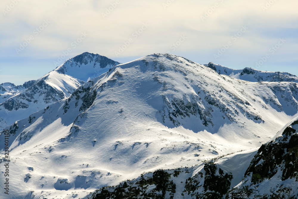 Winter landscape of Pirin Mountain from Todorka peak, Bulgaria