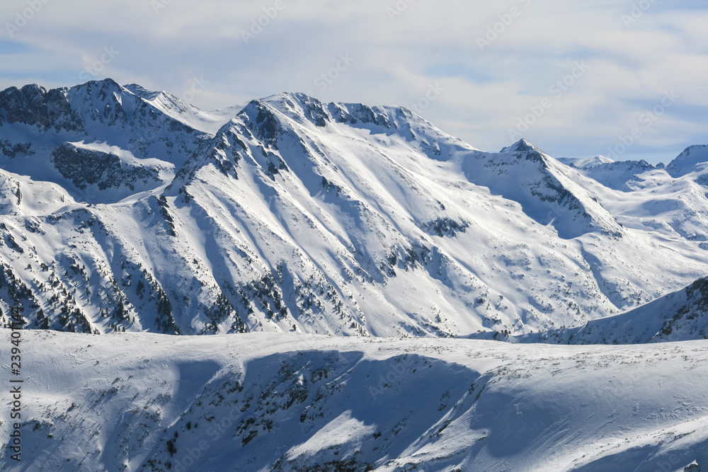 Winter landscape of Pirin Mountain from Todorka peak, Bulgaria