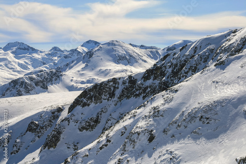 Winter landscape of Pirin Mountain from Todorka peak, Bulgaria