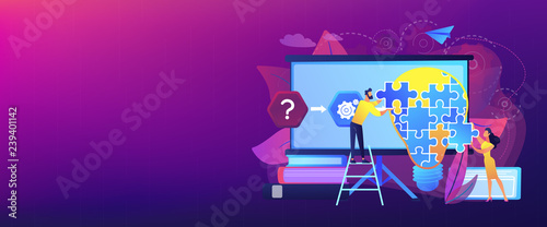 Team working on analyzing the factors or causes contributing to the unwanted situation. Problem solving, find solutions, problem-solving techniques. Header or footer banner template with copy space.