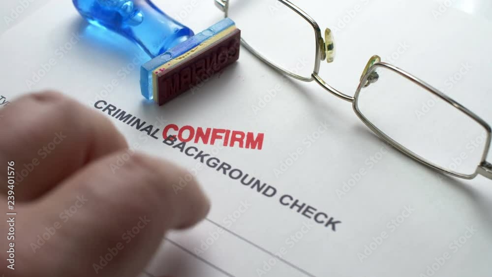 Criminal background check form confirm